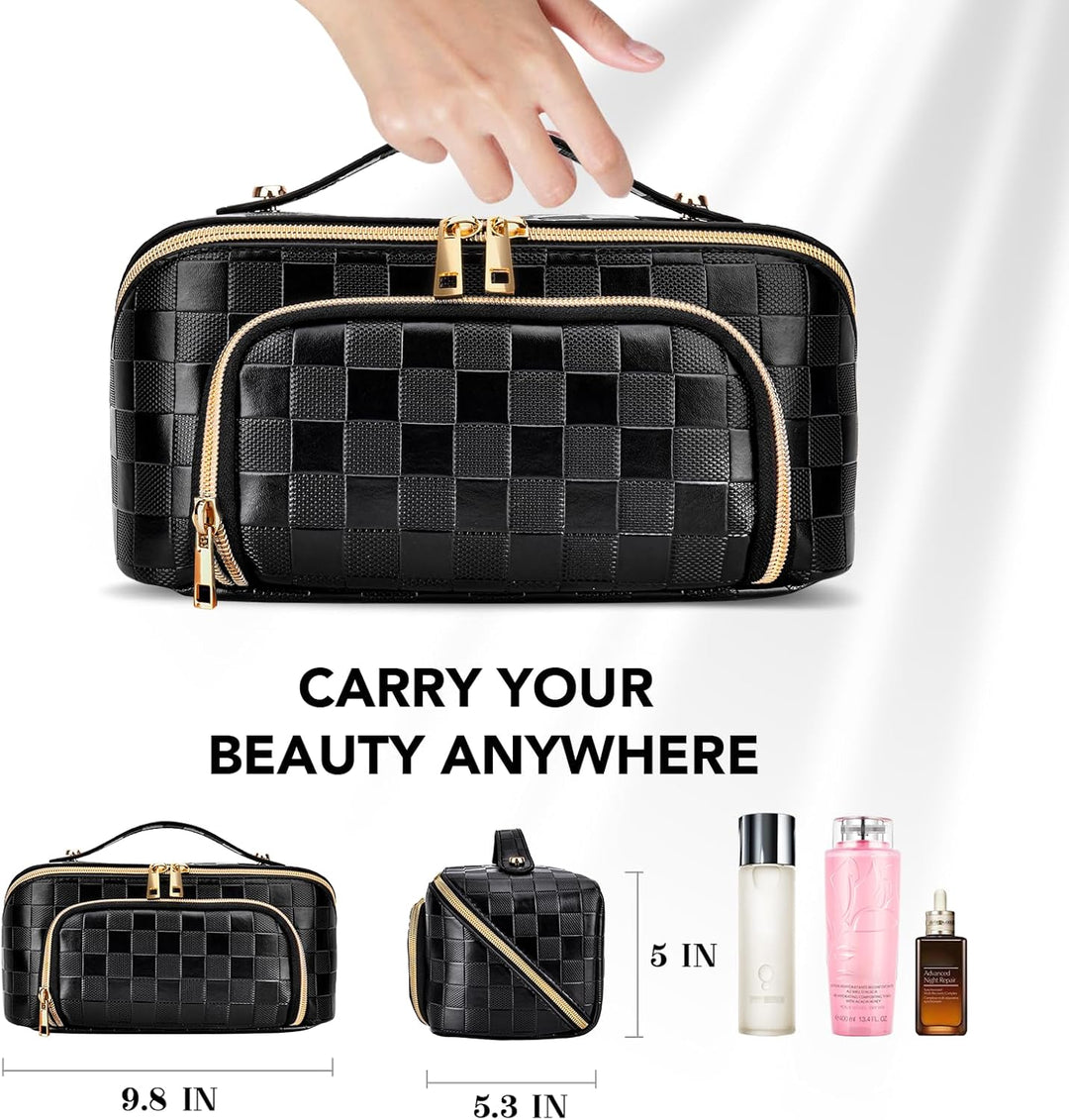 Organisierter Reise-Make-up-Beutel aus wasserdichtem PU-Leder, schützt Ihre Beauty-Produkte zuverlässig.