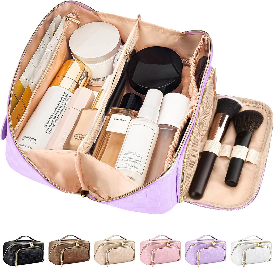 Robuster Beauty-Organizer aus wasserdichtem PU-Leder, ideal für hygienische und sichere Kosmetikaufbewahrung.