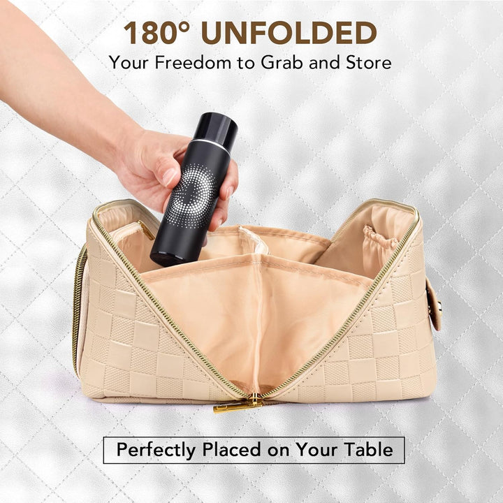 Hochwertige Damen-Kosmetiktasche aus PU-Leder, wasserdicht für sichere Aufbewahrung Ihrer Beauty-Essentials.