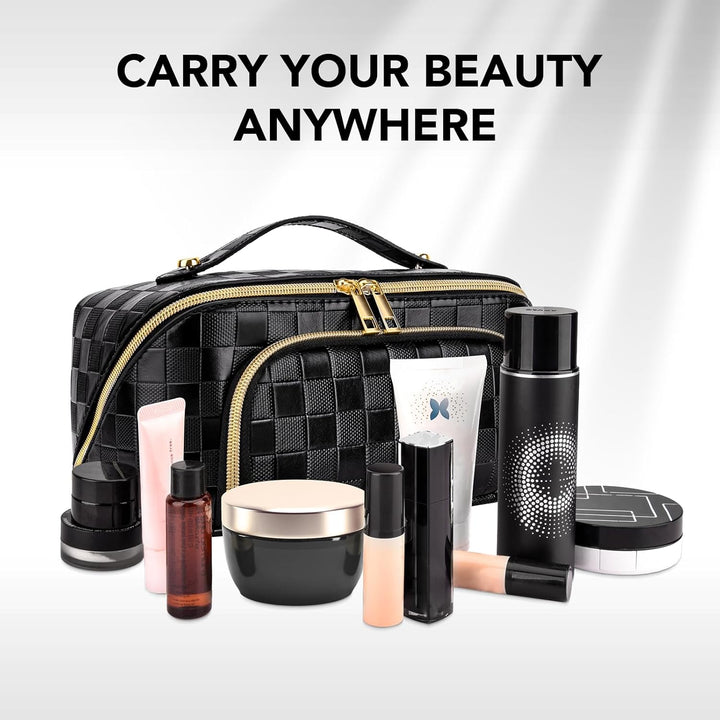 Moderner Beauty-Organizer aus PU-Leder, wasserdicht & kompakt, ideal für Reisen und täglichen Gebrauch.