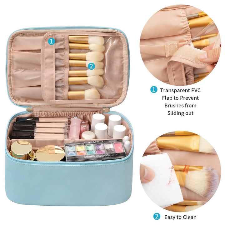 Hochwertiger Kulturbeutel für Damen, Beauty-Organisation auf Reisen, rosa.