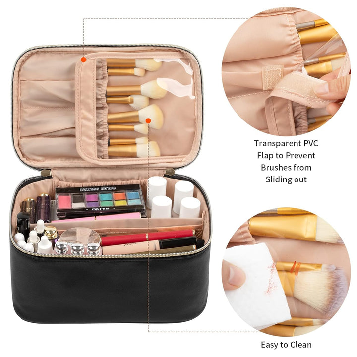 Rosa Make-up-Tasche für Damen, perfekt für Reise und Organisation von Schönheits-Produkten.