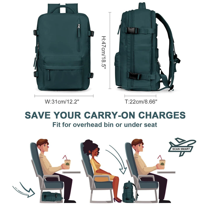 Vielseitiger Damenrucksack 35L für Reisen, Arbeit, Schule & Outdoor – ein echtes Organisationswunder.