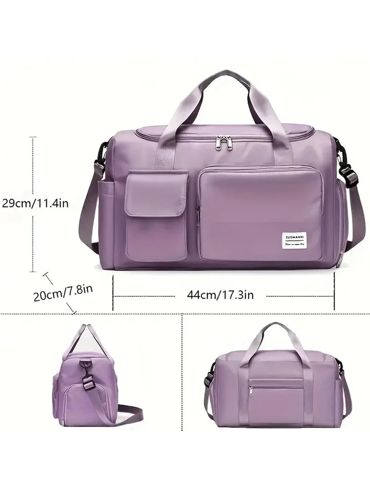 Vielseitige 35L Damen Reisetasche Weekender, schwarz, flugtauglich und robust, mit praktischem Organizer.