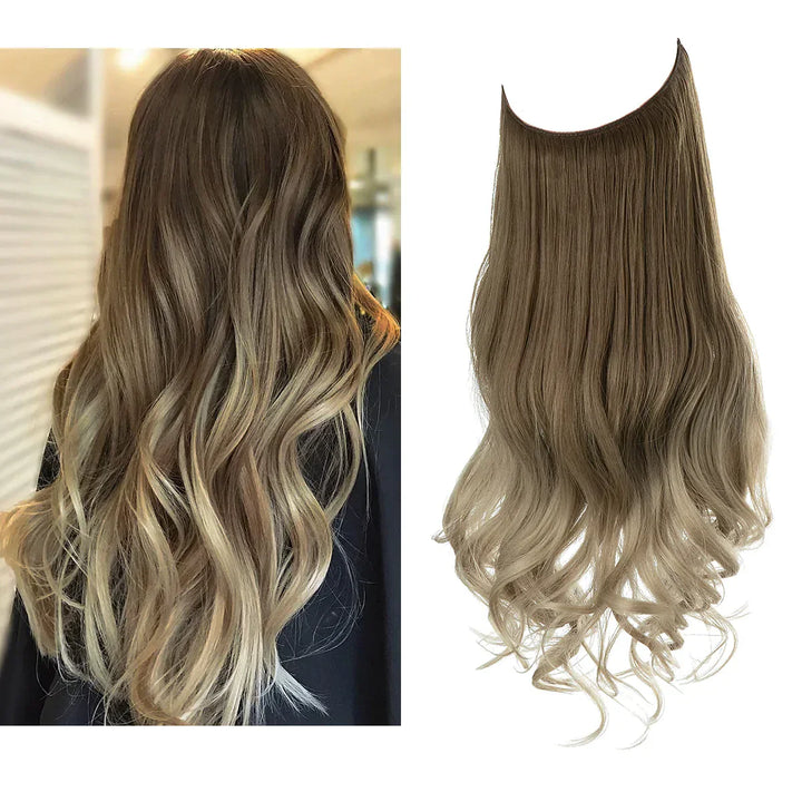 Schöne Damen Remy Echthaar-Extensions für Volumen & Glanz. Perfektionieren die Haardichte.