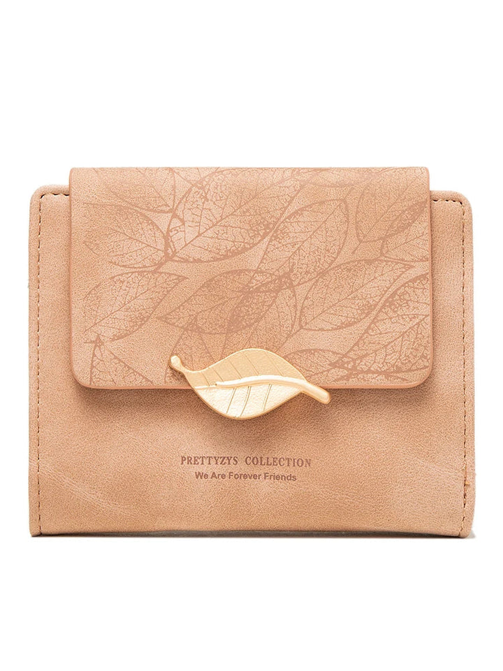 Farbenfrohe Damen Geldbörse im Retro-Look mit filigranem Blattmuster. Kompaktes Portemonnaie, perfekt für jede Tasche.