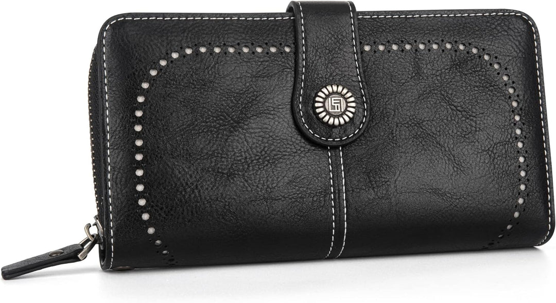 Damen RFID Geldbörsen-Armband mit hoher Kapazität, organisiert für Karten und Bargeld.