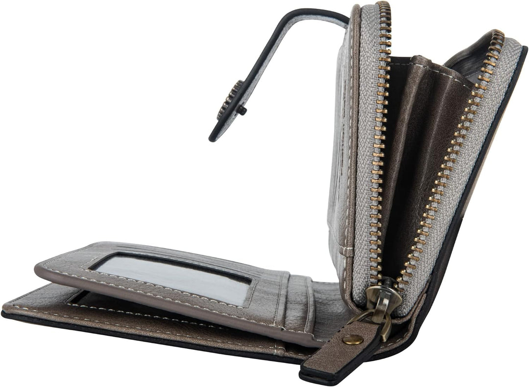 Elegantes Damen Portemonnaie, RFID-geschützt, mit viel Stauraum und praktischem Armband.