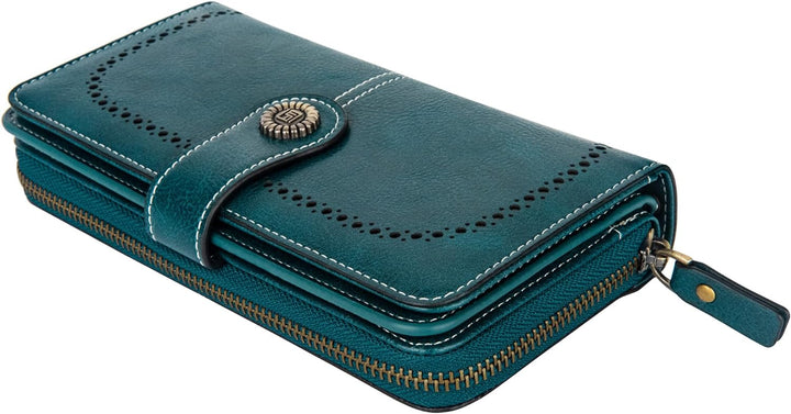 Damen RFID Portemonnaie mit abnehmbarem Armband, vielseitig und sicher für Karten.