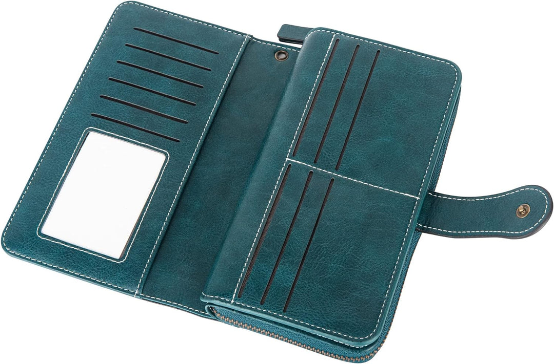 Schicke Damen Geldbörse, RFID-sicher, mit Platz für Karten, Ausweise und Smartphone.