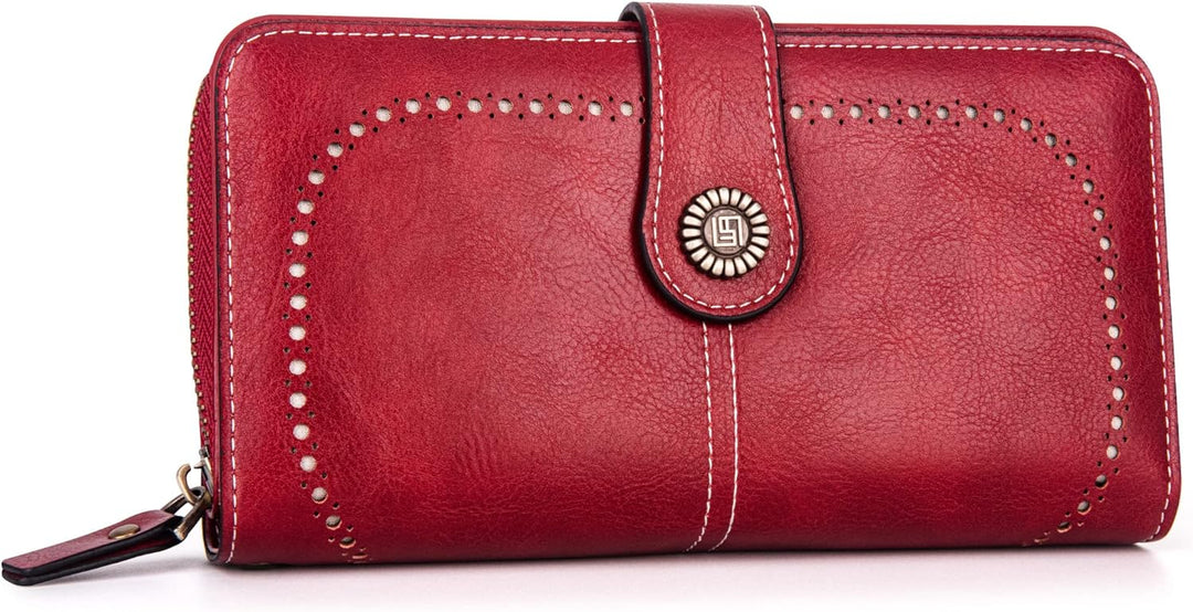 Großes Damen Portemonnaie-Armband mit sicherem RFID Schutz für Karten und Bargeld.
