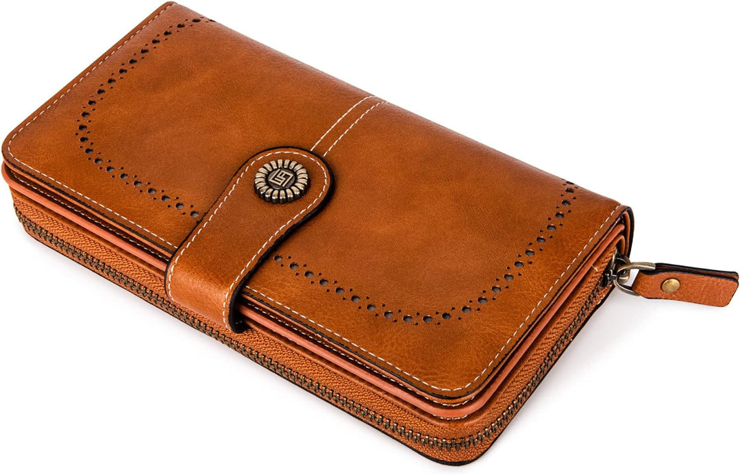 Stilvolles Reiseaccessoire: Damen RFID Geldbörse mit Armband und hoher Kapazität.