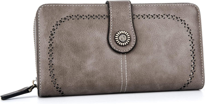 Modisches Frauen Portemonnaie, RFID-geschützt, mit viel Platz für Karten, Münzen und Handy.