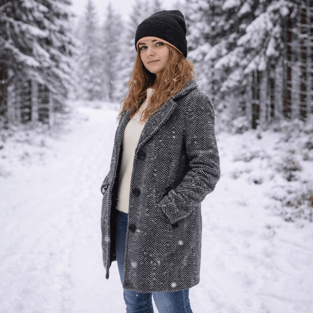 Elegante Damen Anti-Frizz Beanie mit Satinfutter. Schützt Haare vor Frizz & spendet Wärme im Herbst/Winter.