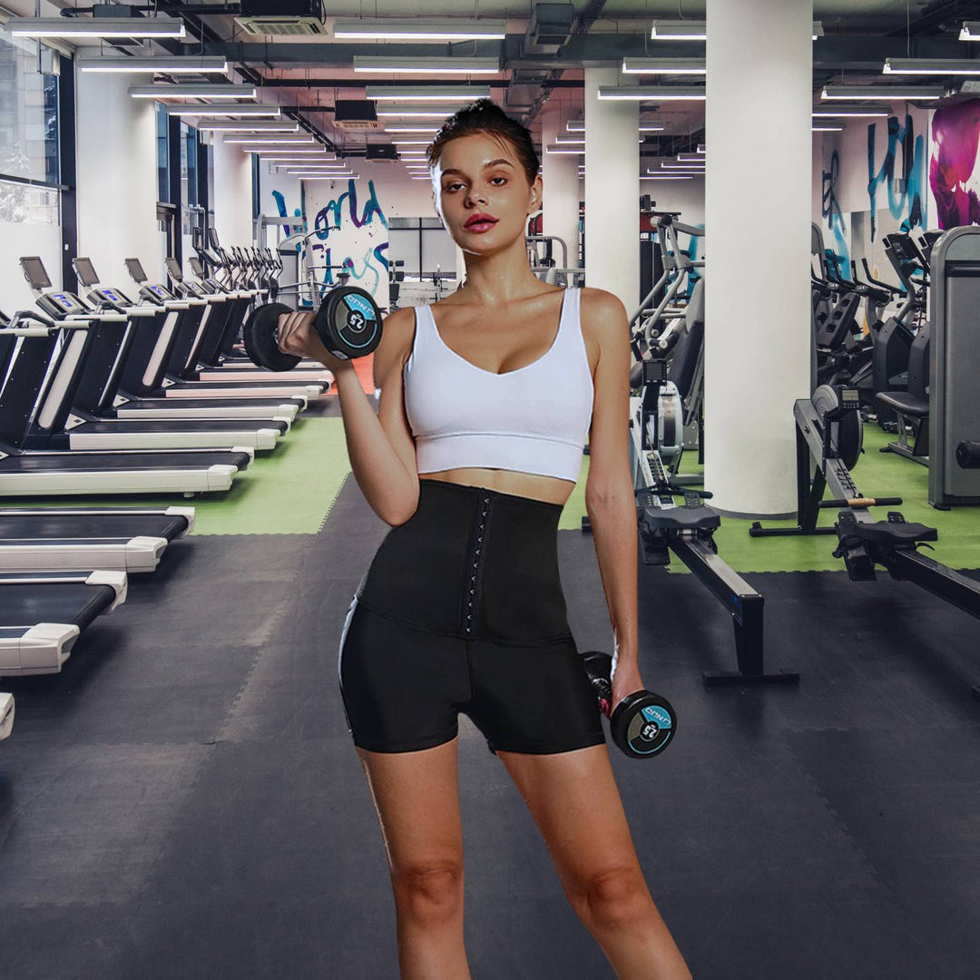 Vielseitige Damen Shapewear Saunahose mit Taillentrainer für Fitness, Sport & täglichen Komfort.
