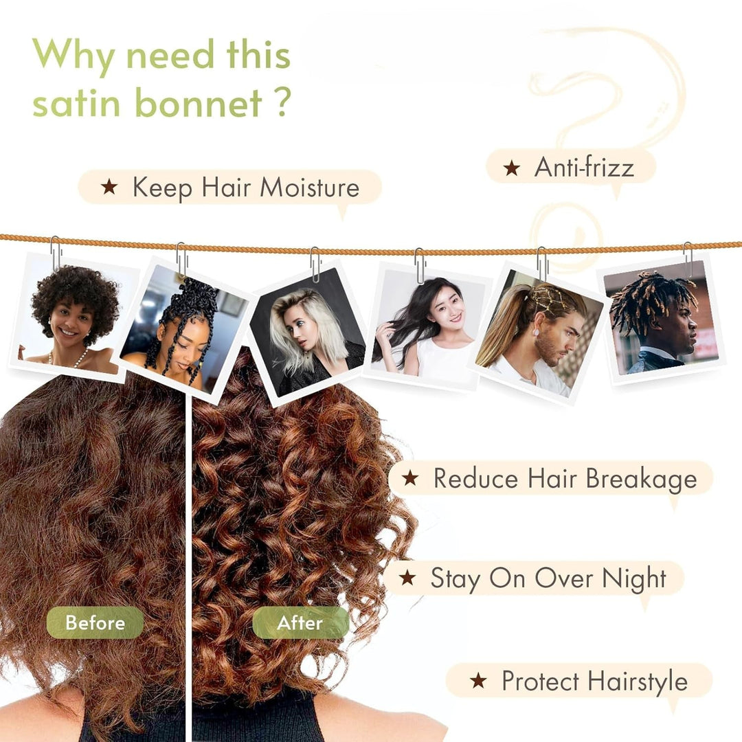 Innovative Damen Schlafmütze mit Anpassung, für gesunden Haarwuchs & frizzfreies Erwachen.