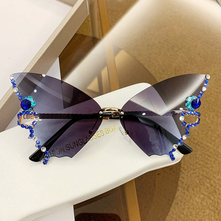Damen Schmetterlings-Sonnenbrille, UV400-Schutz, stilvolles Accessoire für Outdoor & Reisen.