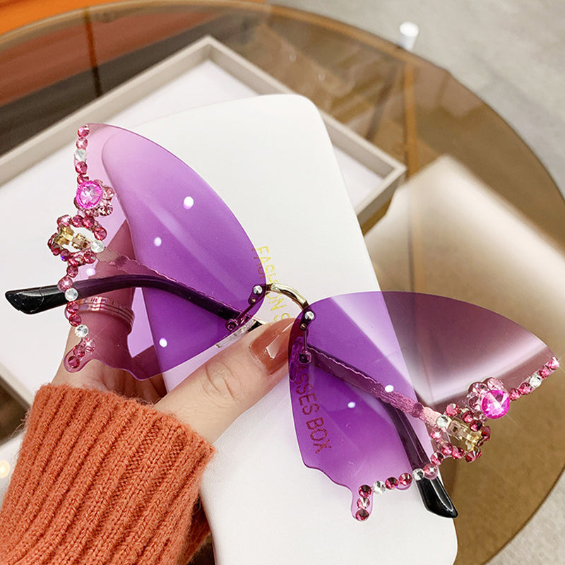Modische Damen Schmetterlings-Brille mit UV400-Schutz, leicht & stilvoll, für modebewusste Frauen.