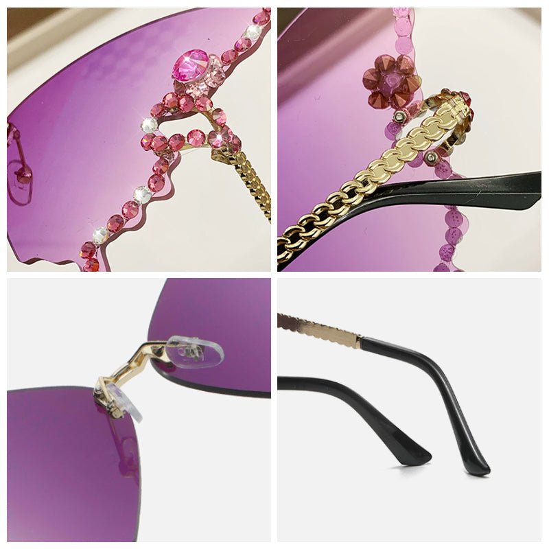 Elegante Schmetterlings-Sonnenbrille für Damen, UV400-Schutz, perfekt als Mode-Accessoire.