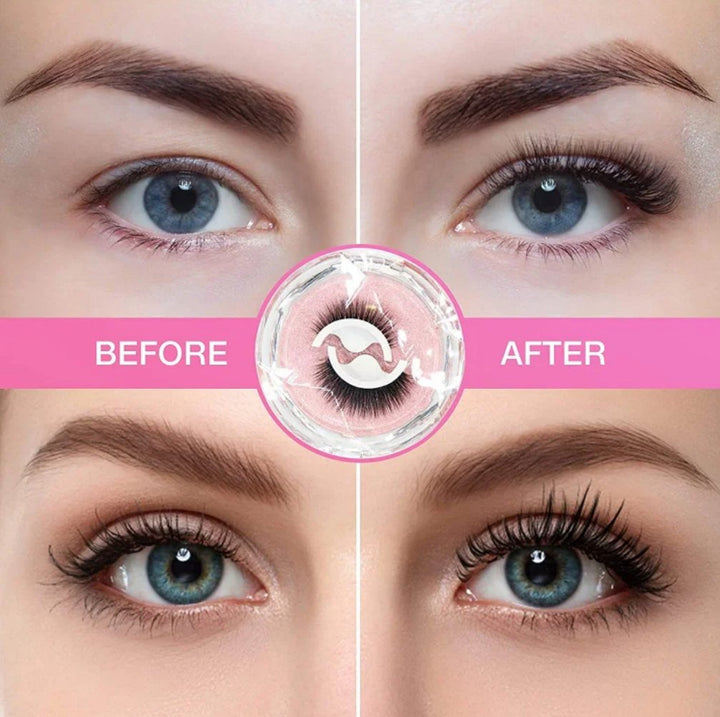 Voluminöse Fake Lashes für Frauen, selbstklebend und wiederverwendbar. Perfekt für schnelles Augen-Make-up.