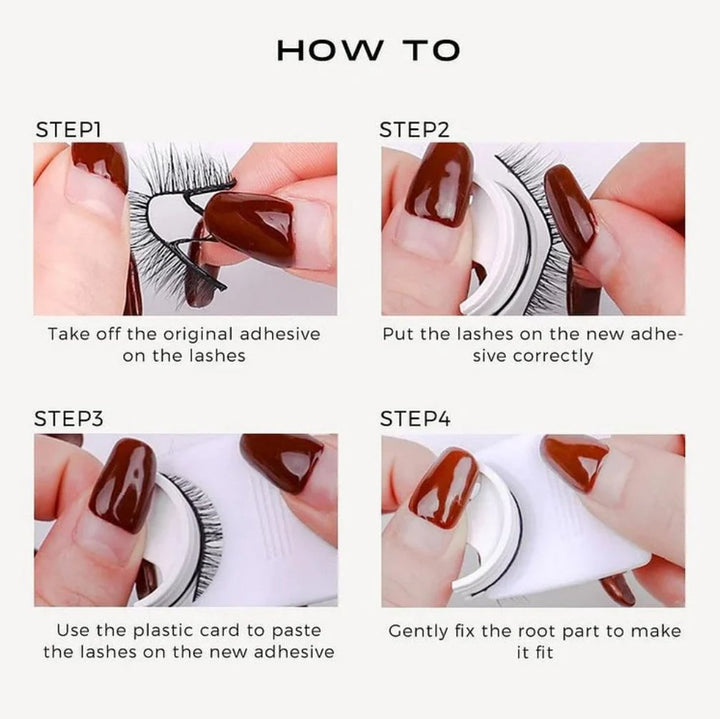 Künstliche Wimpern für Frauen, selbstklebend & wiederverwendbar. Schnelles Augen-Make-up mit Volumen-Effekt.