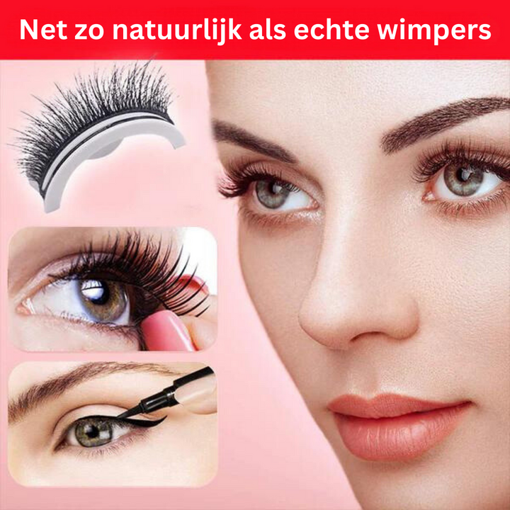 Lange, volle selbstklebende Wimpern für Damen. Dramatisches Volumen und faszinierendes Augen Make-up, ganz ohne Kleber.