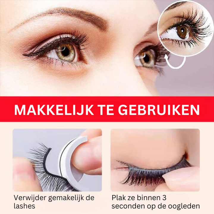Sofortiges Volumen mit selbstklebenden Damen-Wimpern. Schnelle Verwandlung für ausdrucksstarke Augen, kleberfrei anwendbar.