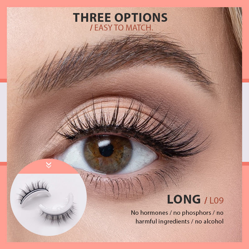 Praktisches Set selbstklebender Wimpern: Wasserfest & wiederverwendbar für dauerhaft schönes Augen-Make-up der Damen.