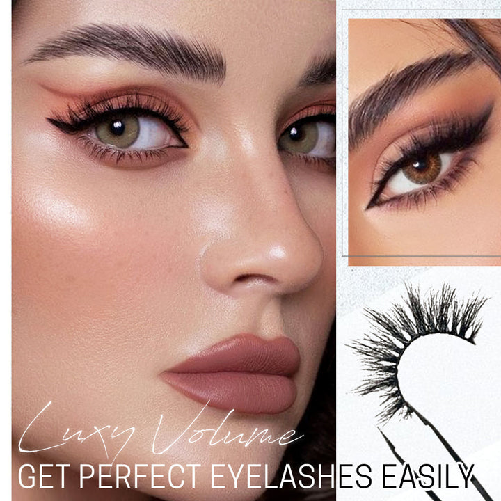 Glamouröse selbstklebende Wimpern für Damen, wasserfest & wiederverwendbar, ideal für ausdrucksstarkes Augen Make-up.