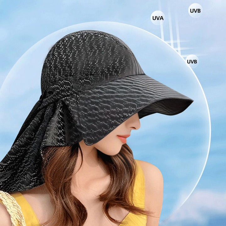 Damen Sonnenhut mit UV-Schutz, breiter Krempe & Nackenschutz für Strand, Garten & Outdoor.