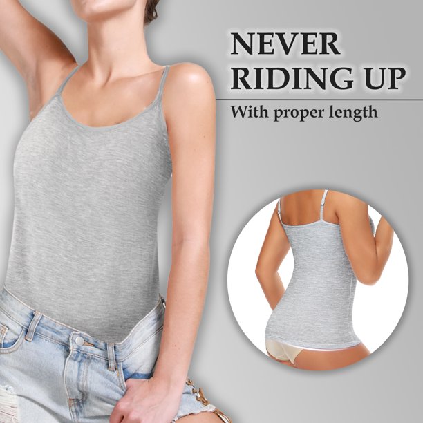 Modisches Damen Unterzieh Top (2er Set) mit Stütz-BH, verstellbaren Trägern; perfekt für Sommer & vielseitige Looks.