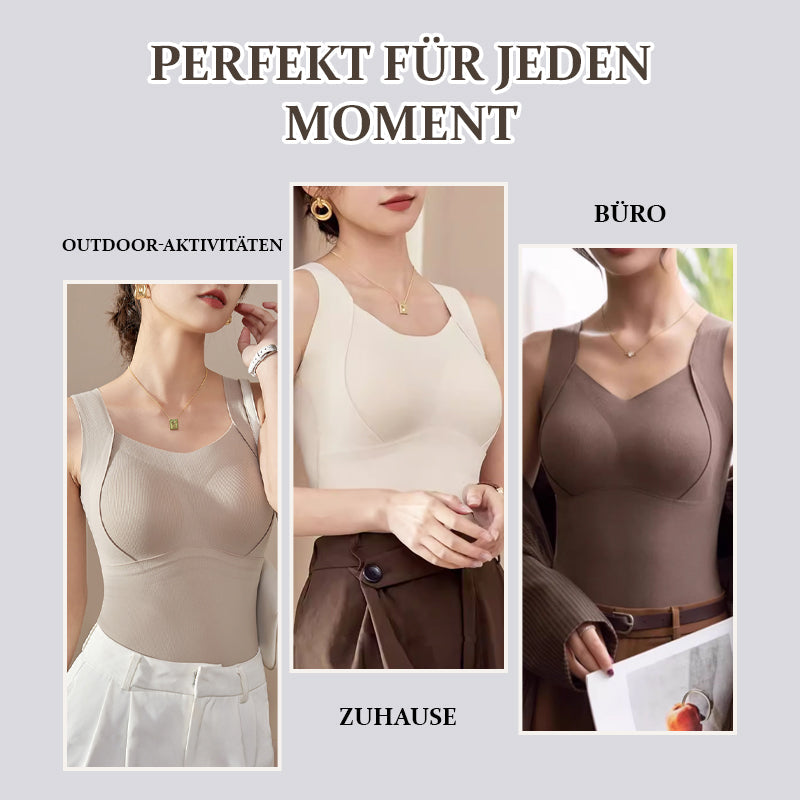 Nahtloses Shaping Tanktop für Damen, mit integriertem BH, bietet Wärme & Komfort im Winter.