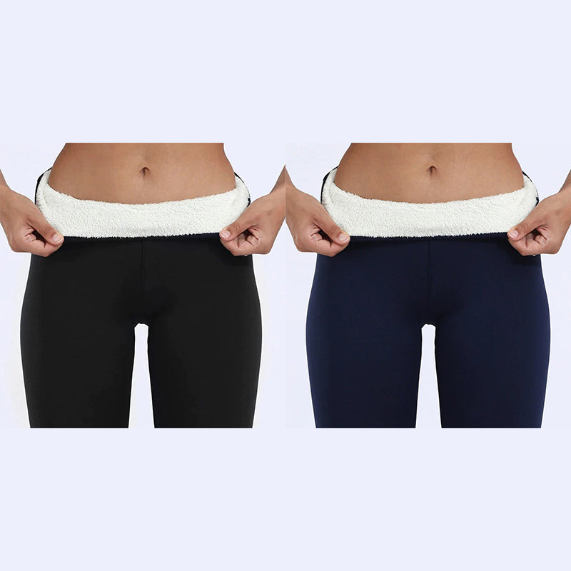 Edle Winterleggings Damen; plüschgefüttert; hält schön warm & ist sehr dehnbar.