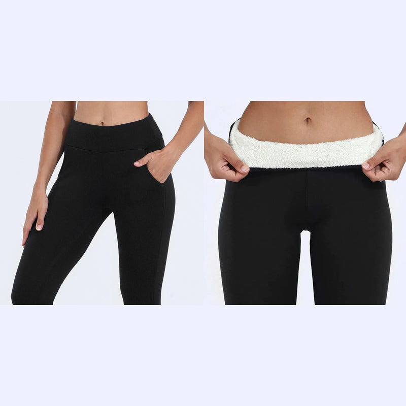Damen-Leggings mit flauschigem Innenfutter; hoher Bund; sorgt für behagliche Wärme im Winter.