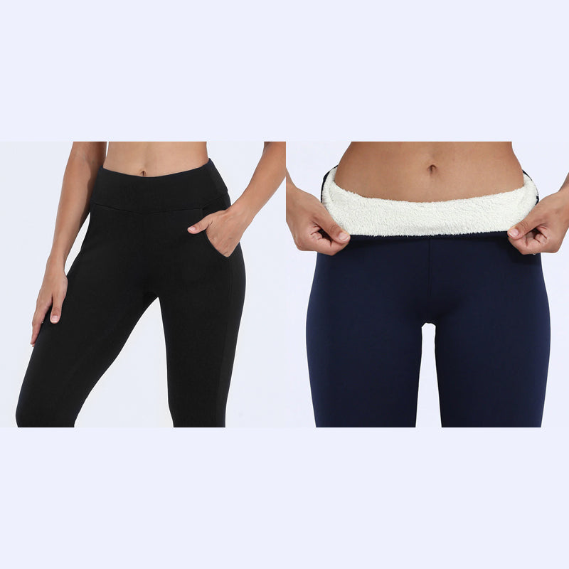 Kuschelwarm & chic: Damen Thermo-Leggings mit hoher Taille; perfekt für gemütliche Wintertage.