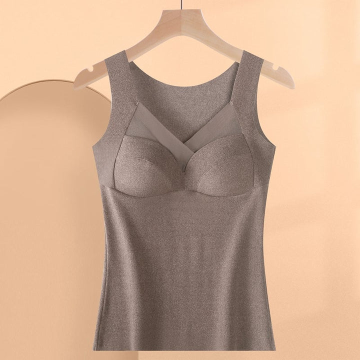 Gemütliches Damen Thermounterwäsche-Top mit integrierten Brustpolstern. Ideal für Alltag & Freizeit.