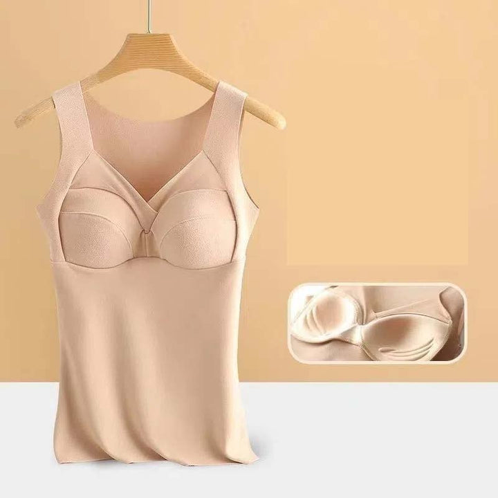 Komfortables Thermotop für Damen, mit Brustpolstern für Wärme und sanften Halt. Wintertauglich.