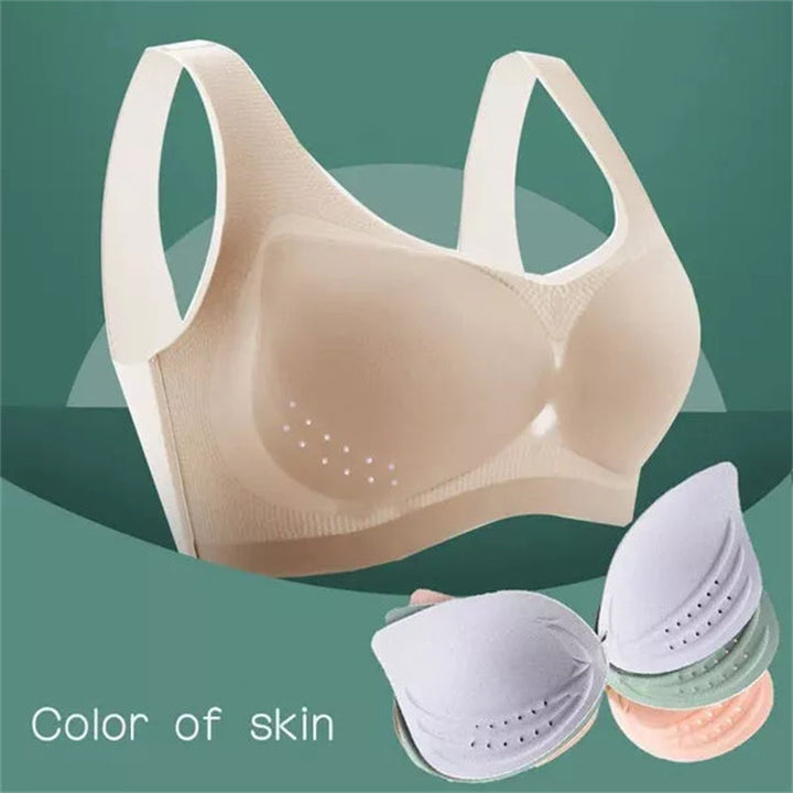Kabelloser Stütz-BH für Damen, Plus Size, ultradünn. Aus Eisseide, ideal für Sport & Alltag, hoher Komfort.