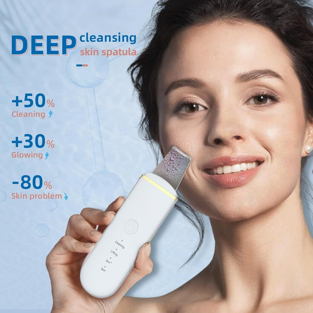 Professioneller Damen Ultraschall-Hautscrubber für Tiefenreinigung, Peeling & Mitesserentfernung.