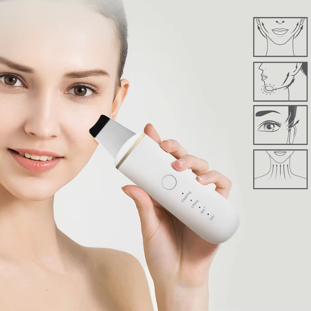 Hochwertiger Damen Ultraschall-Hautscrubber für Tiefenreinigung, ein Kosmetik-Gerät für zuhause.