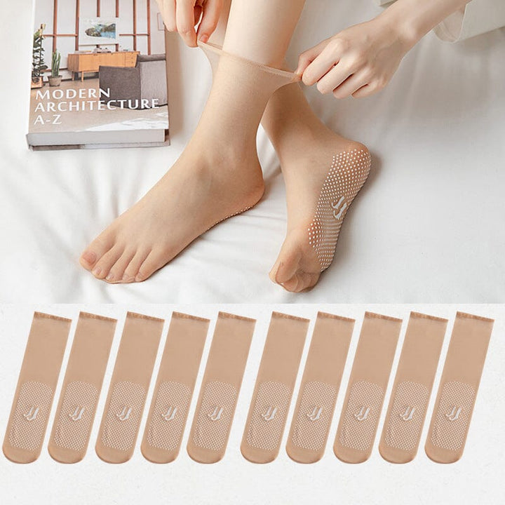 Leichte Damen Sommer-Socken, unsichtbar & rutschfest, atmungsaktiv für warme Tage.