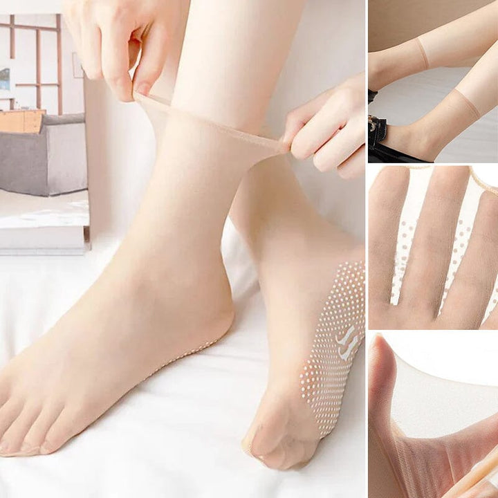 Diskretion & Komfort: Unsichtbare Damen Fußsocken mit rutschfester Silikonferse.