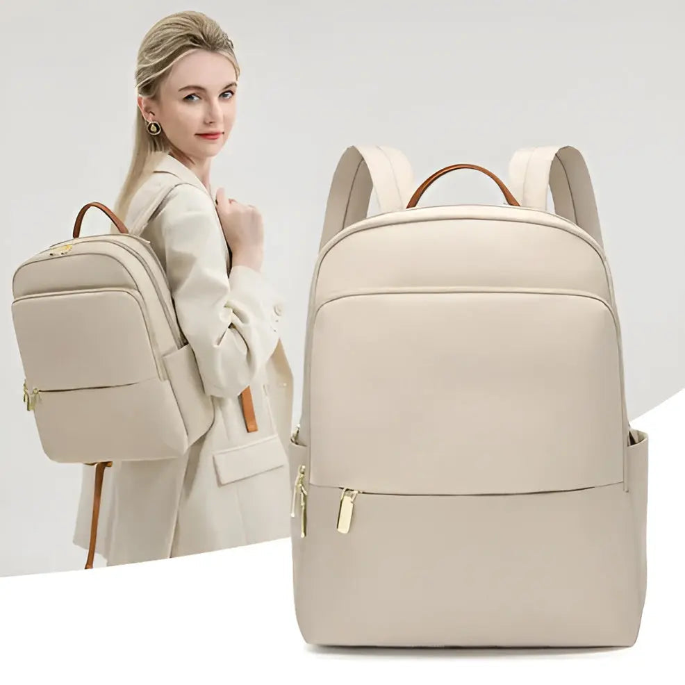 Stilvoller Damen Laptop Rucksack, wasserdicht für Büro & Schule. Organisiert & leicht für Pendler.