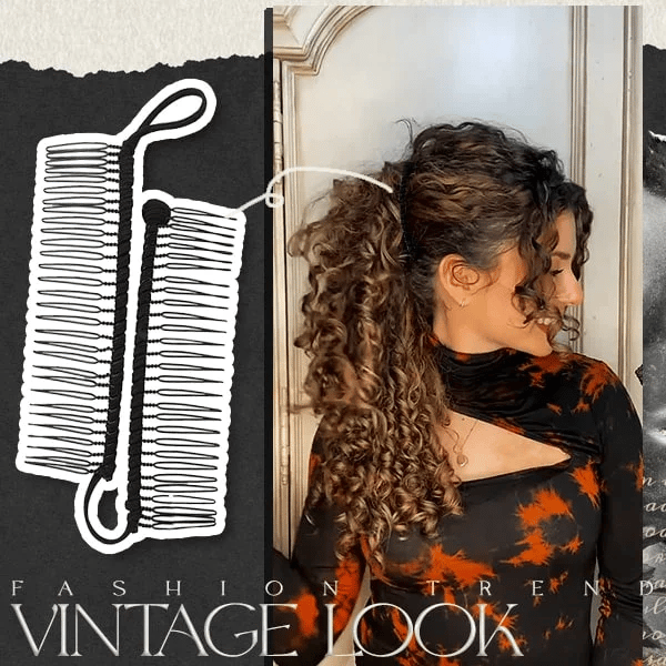 Detailansicht: Dehnbare Bananen-Haarspange im Vintage-Look. Robuster Haarschmuck für sicheren Halt.