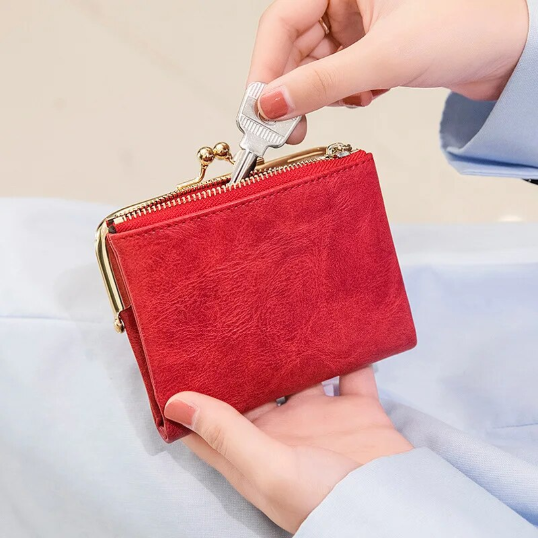 Zeitlose Vintage Damen Geldbörse, Kussverschluss, ein schickes Mode-Accessoire mit Charme.