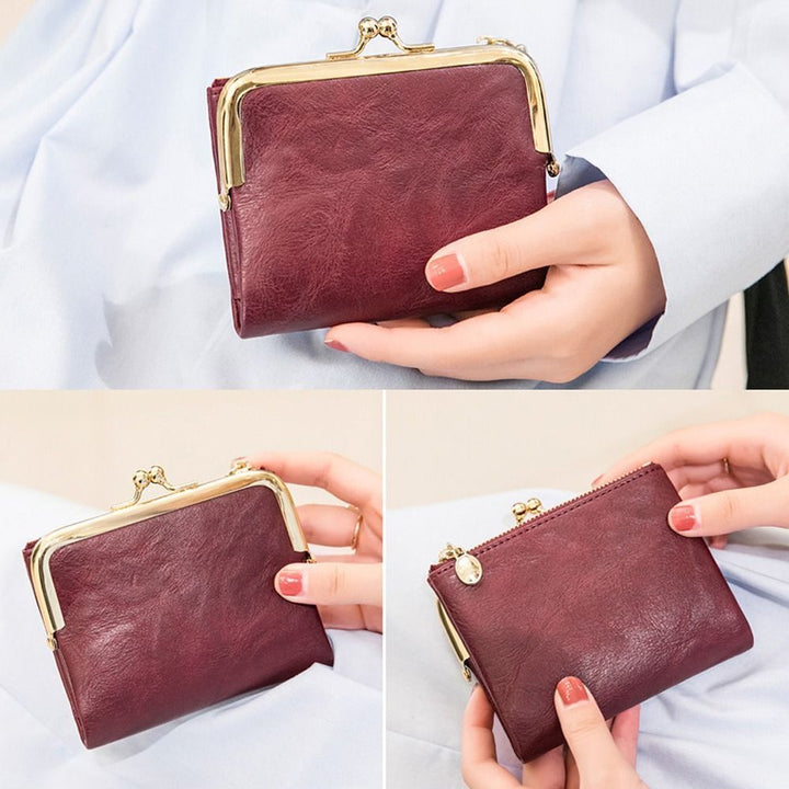 Exklusive Vintage Damen Geldbörse, Kussverschluss, eleganter Begleiter für jeden Anlass.