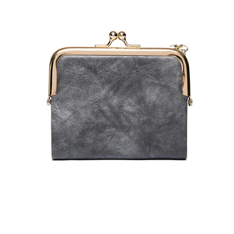 Damen Vintage Kussverschluss Geldbörse, klein, praktisch und mit vielen Fächern für den Alltag.