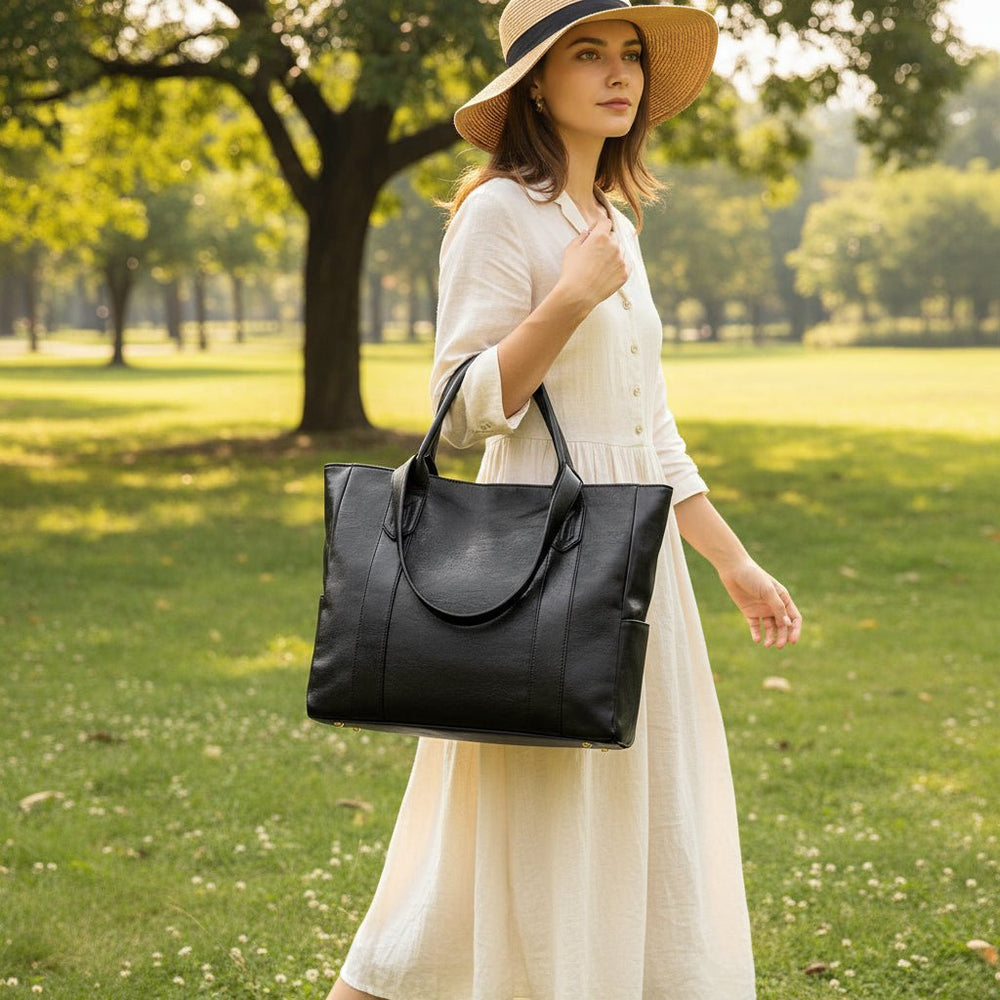 Geräumige Damen Handtasche im Vintage Stil, ideal als Bürotasche & Geschenk Frau.