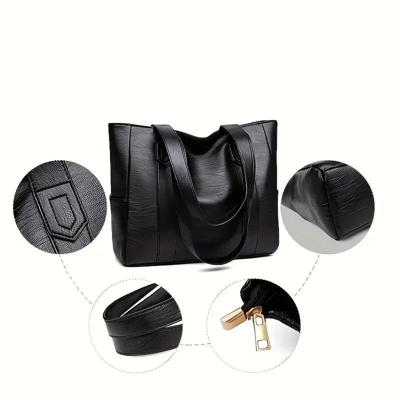 Damen Ledertasche im Vintage Stil, getragen; perfekt für Büro, Alltag & Freizeit.