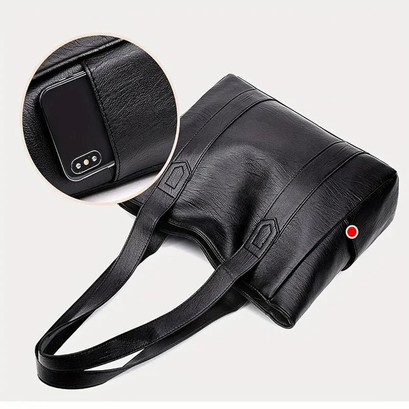 Stylische Damen Alltagstasche: Vintage PU Leder Schultertasche, geräumig & praktisch.